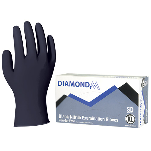 Black Nitrile Exam Gloves - Powder Free