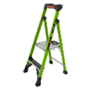product Little Giant MightyLite 15406-001 2.0 6 ft Step Ladder, 375 lbs, IAA ANSI, Fiberglass with Standing Platform, Ground Cue and Innovative Top Cap, Use Replacement Label Parts 31887 & 31899