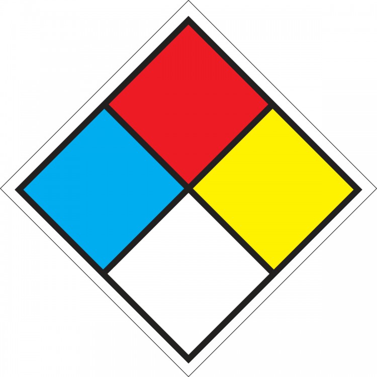 product Accuform® ZFD101XV NFPA Blank Placard Kit, (BLANK NFPA DIAMOND GRAPHIC) Legend, Red/Blue/Yellow/White, 10 in H, Adhesive Dura-Vinyl™