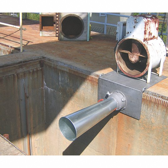 product Allegro® 9500-25EX Lightweight Retractable Statically Conductive Duct, 8 in Dia x 25 ft L, 1-Ply Vinyl/Polyester with Neoprene Coat