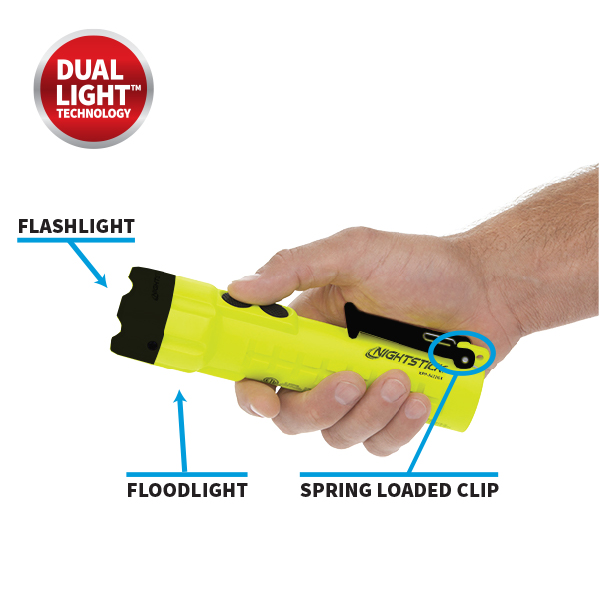 product Streamlight® 68751 3AA ProPolymer® Dualie® Dust-Tight Multi-Function Spot/Flood Flashlight, C4® LED Bulb, Polymer Housing, 245 Lumens, 2 Bulbs
