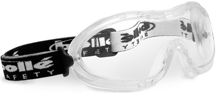 product Bolle 40092-AT Atom Safety Protective Goggle, Unisex, Polycarbonate Clear Lens, PVC Blue Frame