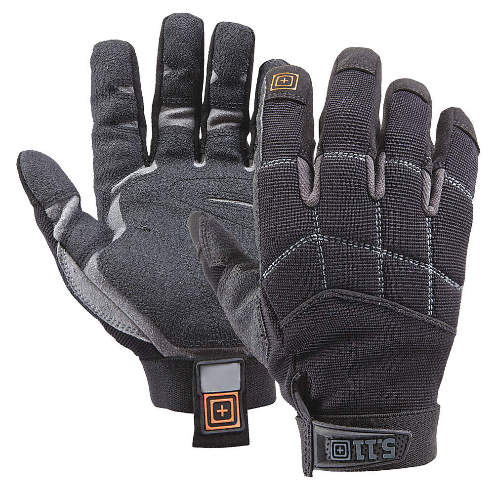 product 5.11 Tactical 59352BKSM 59352 Series Scene One Gloves, Small, Black, Synthetic Leather Palm, Hook and Loop with Pull Tab Closure