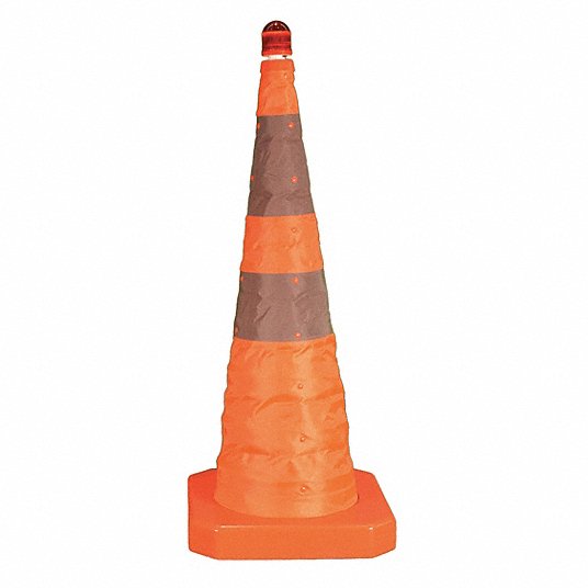product Accuform® FBC225 Reflective Collar Traffic Cone With Reflective Collar, 28 in H, Orange Cone, MUTCD Specified