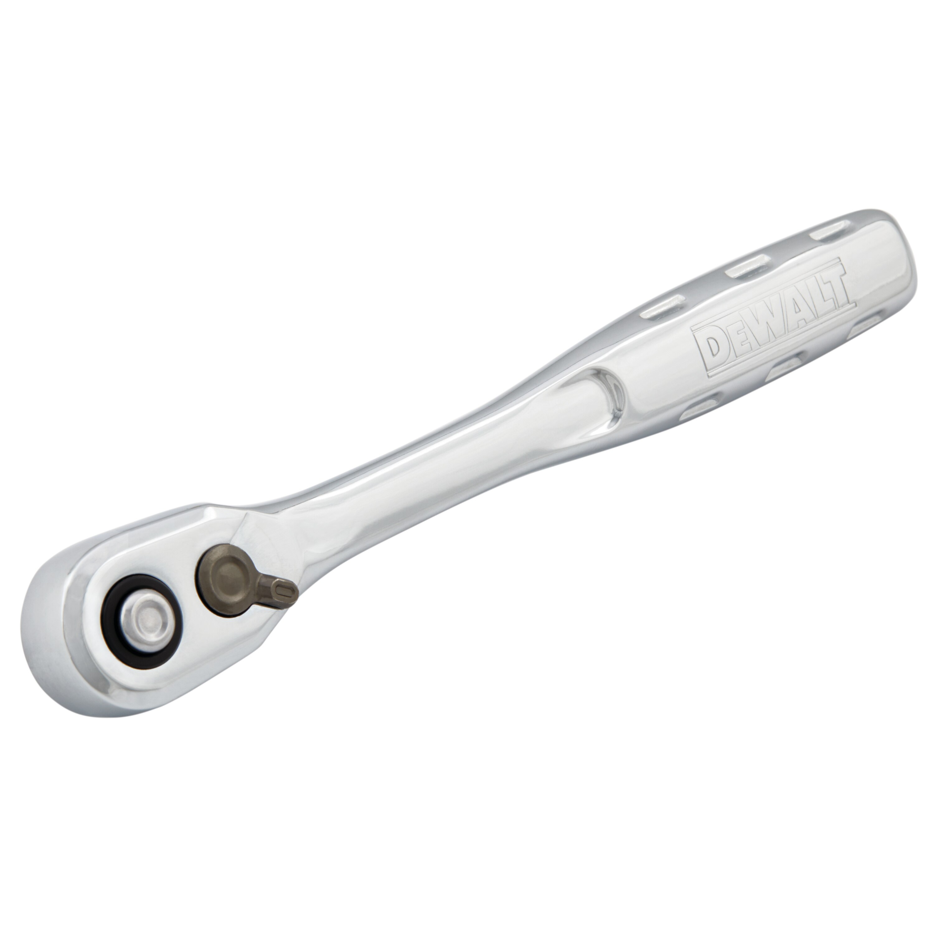 product Proto® J4749XL Non-Insulated Standard Length Hand Ratchet, Imperial, 1/4 in Drive, Premium Small Pear Head, 5 in OAL, Steel, Full Polished, ASME B107.10M/B107.500