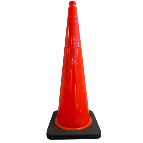 product Diamond M DM-TC20331 Traffic Safety Cone, 4 in and 6 in Reflective Collars, Slimline Body, 28 in H, Orange Cone, Black Base
