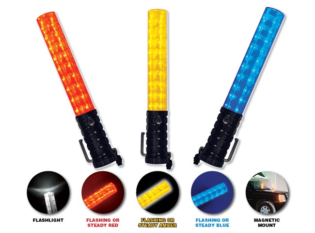 product EMI 2010-BLUERED Flashback Five™ Light Baton, ABS Plastic/Polycarbonate Lens, Blue/Red, 300 hr Flare Duration