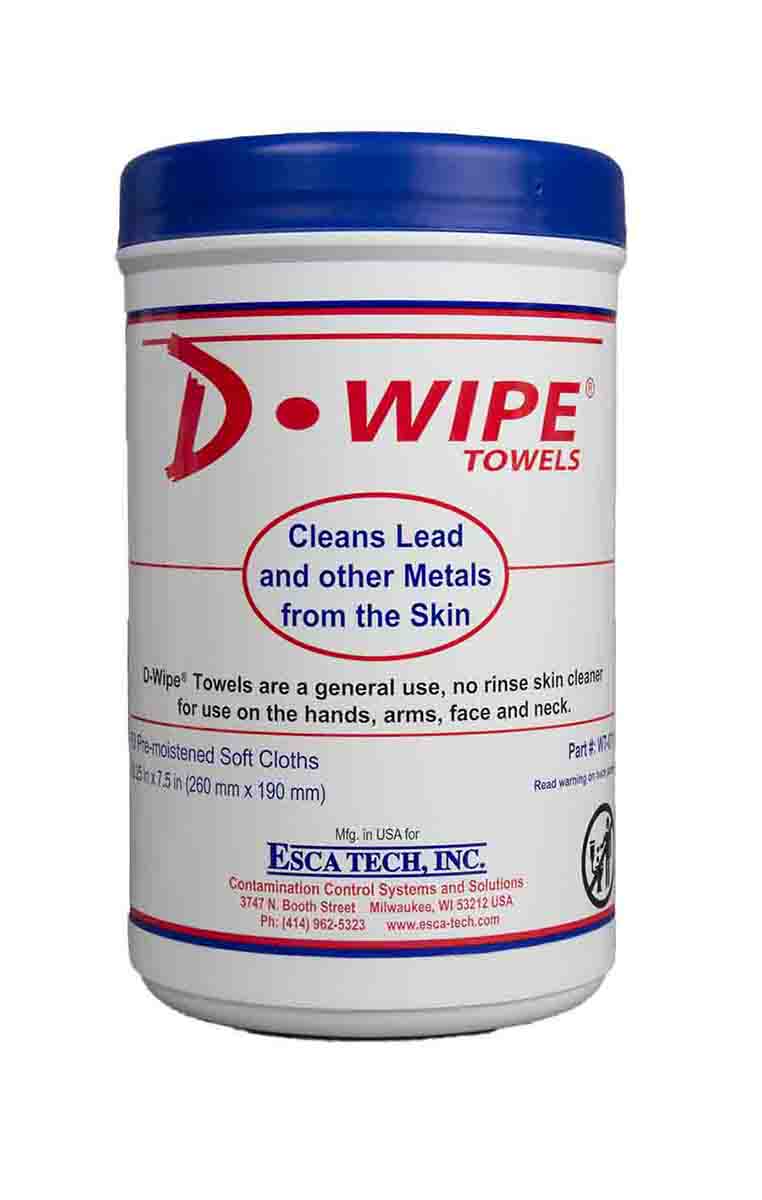 product ESCA Tech, Inc D-Wipe WT-325 Pre-Moistened Disposable Towel, 6 W x 8 L in, Soft Cloth, 325/Tub