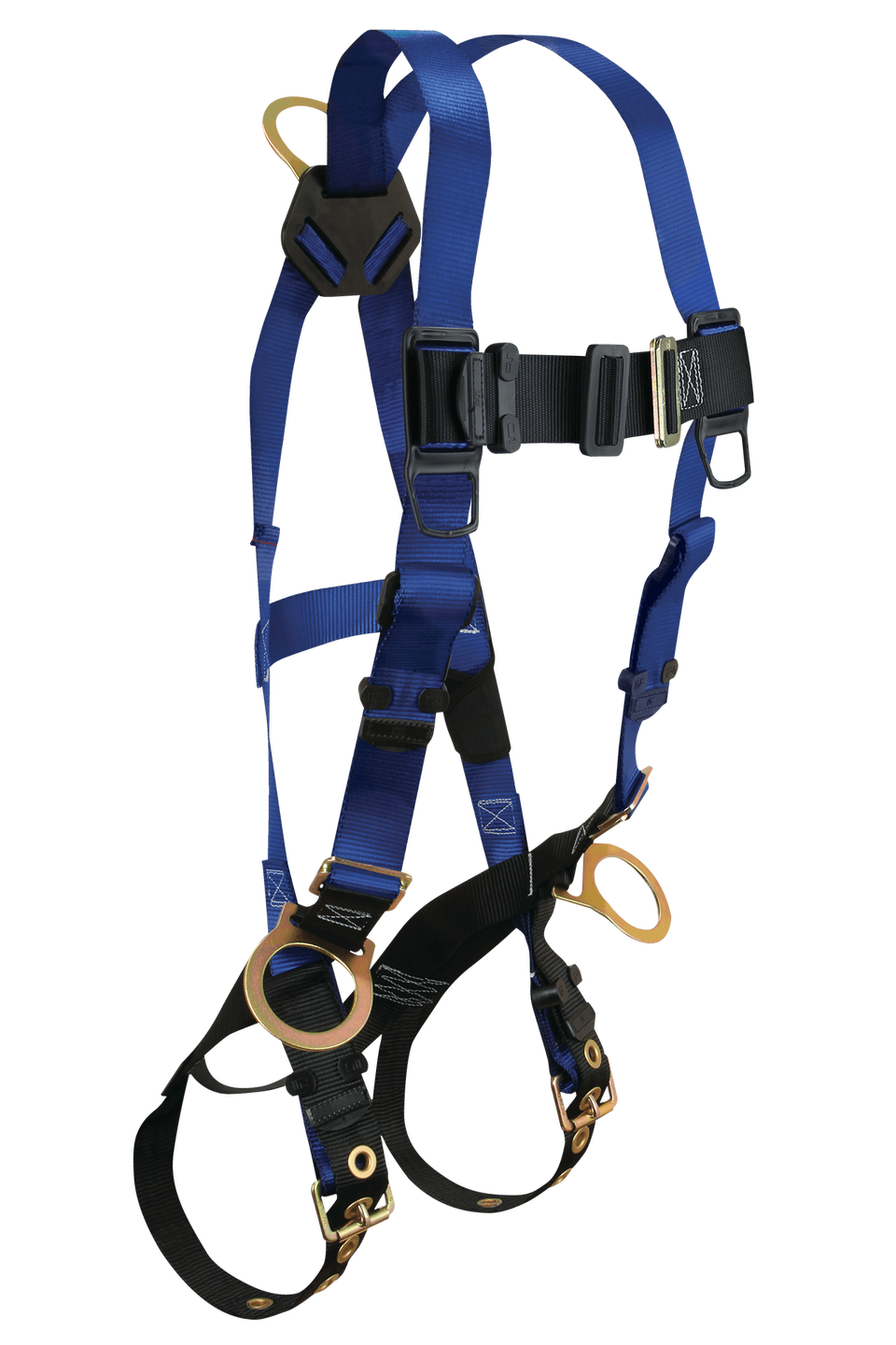 product FallTech&reg; 7016 XL/2X Standard Contractor Harness with 1 D-Ring, X-Large-2X-Large, 425 lbs Load Capacity, Polyester Strap, Blue/Black