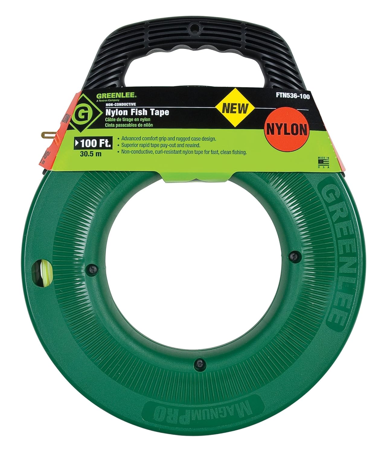 product Emerson Electric Greenlee® FTS438-125 Fish Tape, Steel Blade, Green/Black