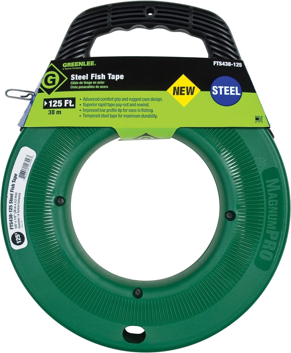 product Emerson Electric Greenlee® FTS438-240 Fish Tape, Steel Blade, Green/Black