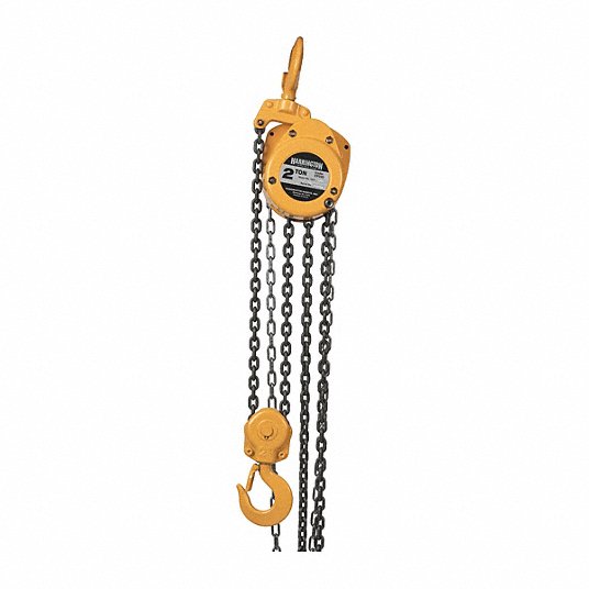 product HARRINGTON LB030-10 Lever Chain Hoist, 3 ton Load, 10 ft H Lifting, 69 lb Rated, 11 ft L Chain, 1-1/2 in Hook Opening