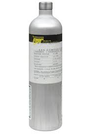 product BW Technologies by Honeywell CG-Q58-4 Calibration Gas, Mixture Reactive, Oxygen, Carbon Monoxide, Hydrogen Sulfide, Methane, 58 l Cylinder Capacity, Aluminum Container, C-10 5/8 in-18 UNF Connection