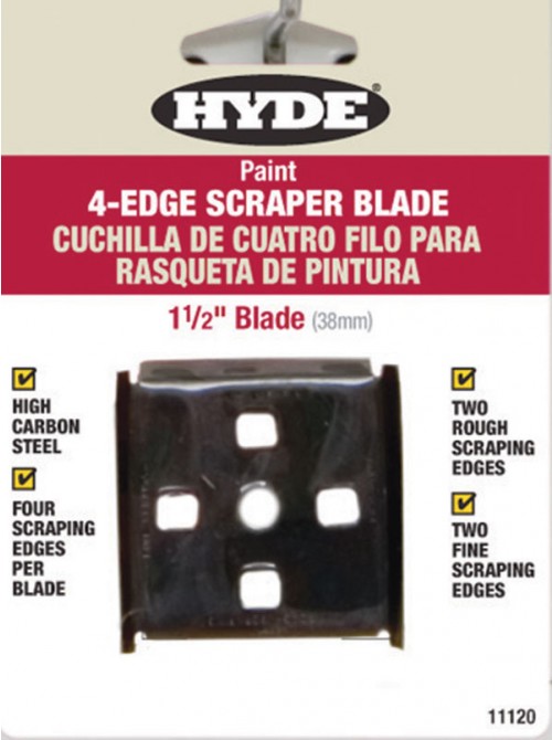 product Hyde® 11180 Heavy Duty Scraper Blade, 2-1/2 in, For Use With 10610 MaxxGrip Pro® 2-Edge Scraper, Tungsten Carbide