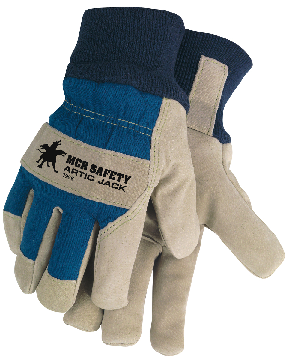 product Memphis 1680 Bronco&reg; General Purpose Gloves, Leather Palm, Gunn Pattern/Standard Finger/Wing Thumb Style, L, Cowhide Leather Palm, Cowhide Leather, Orange/Russet, Safety Rubberized Cuff, Uncoated Coating, Fleece Lining