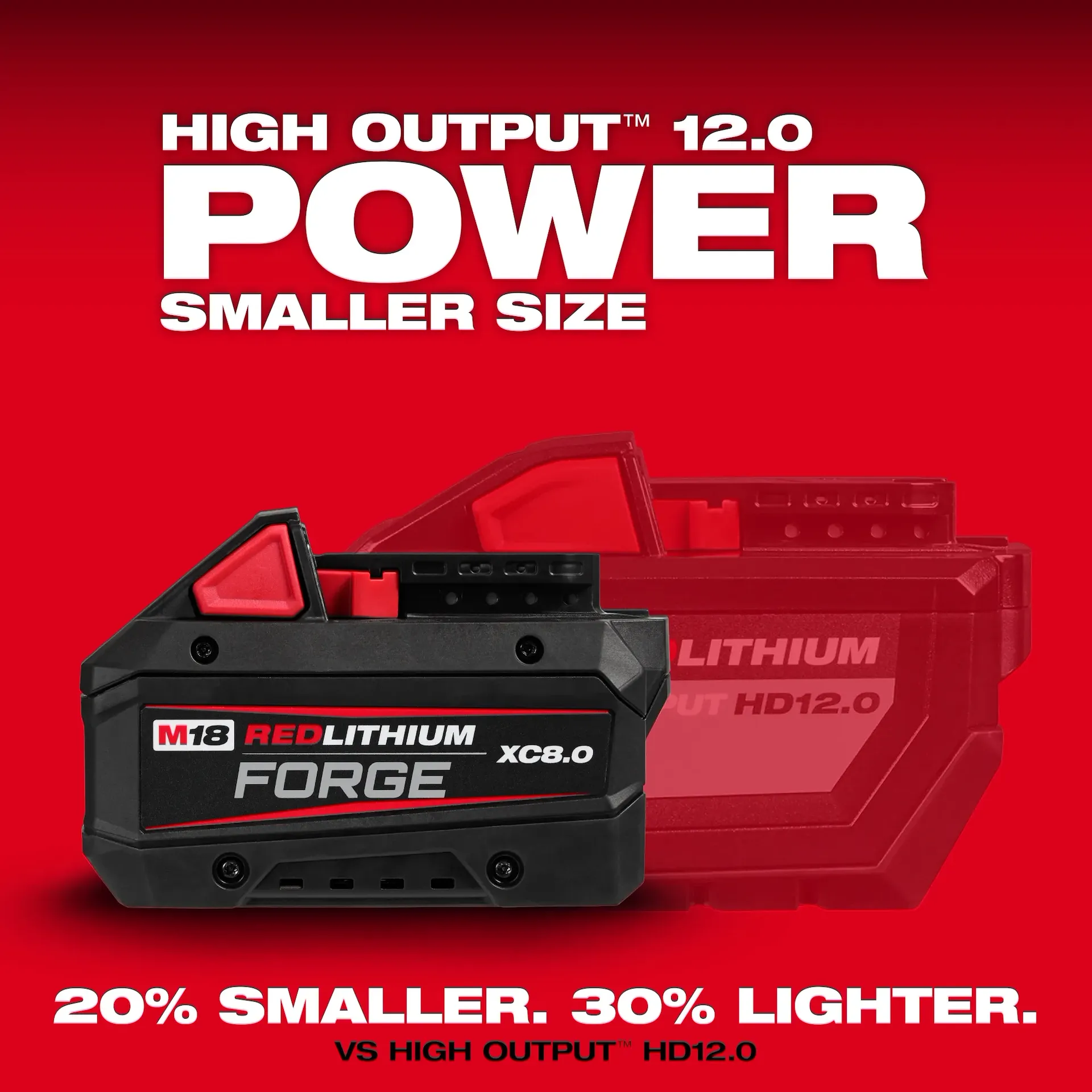 product Milwaukee® M18™ REDLITHIUM™ FORGE™ HD12.0 48-11-1813 Battery Pack, Lithium-Ion, 12 Ah, 18 V