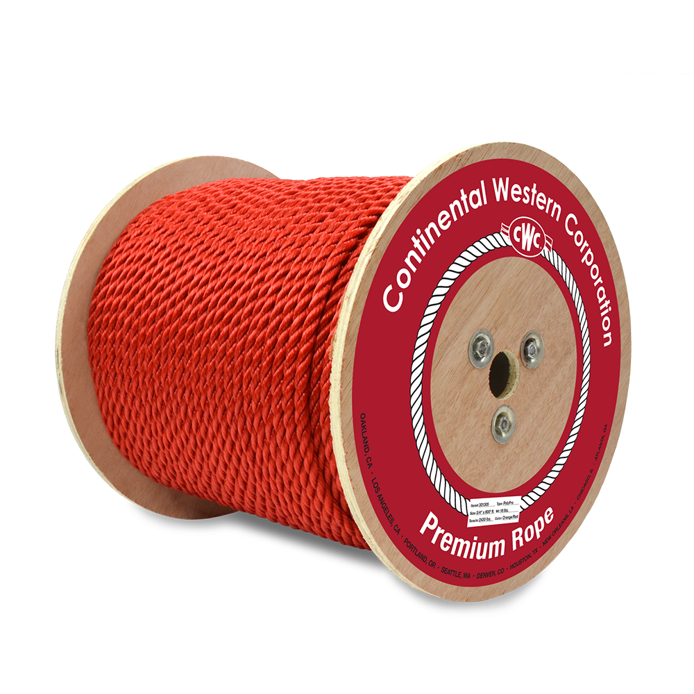 product CCI Group PPM3/8 3-Strand Mono Twisted Rope, 3/8 in x 600 ft, Yellow, Polypropylene