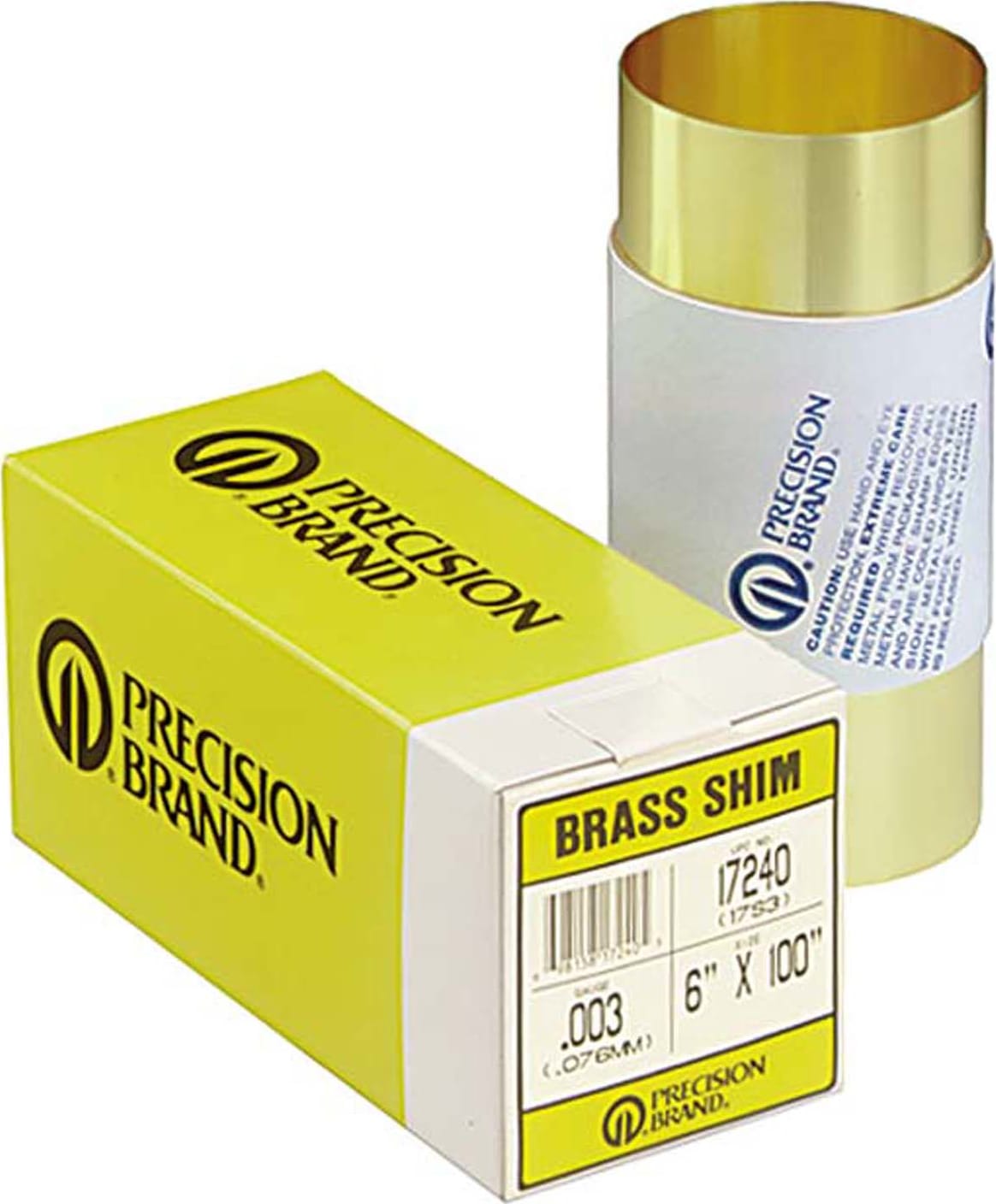 product Precision Brand® 42210 Branded® Shim Plain Slotted Shim, 2 in L x 2 in W, 0.002 in THK, 300 Stainless Steel