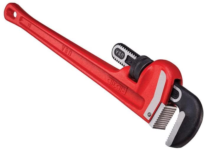product Proto® J810HD Heavy Duty Straight Pipe Wrench, 10 in OAL, Floating Hook Jaw, Cast Iron Handle, Federal GGG-W-00651D