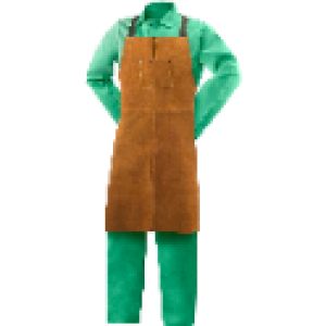 product MCR Safety 38136MW Bib Apron, 36 in L x 24 in W, Split Cowhide Leather, Gray